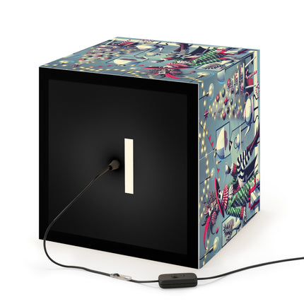Whimsical Christmas Tea Party Light Cube Lamp