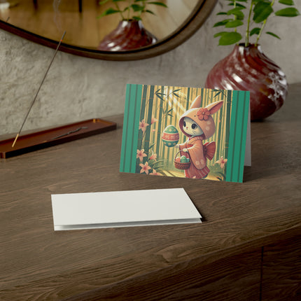 Geisha Kitten’s Easter Stroll Greeting Cards (1, 10, 30, and 50pcs)