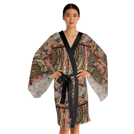 L'Ornement Polychrome by Albert Racine Long Sleeve Kimono Robe (AOP)