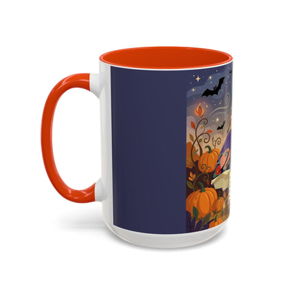 🌙🎃 The Moonlit Garden Walk Colorful Mug – Elegant Halloween Charm