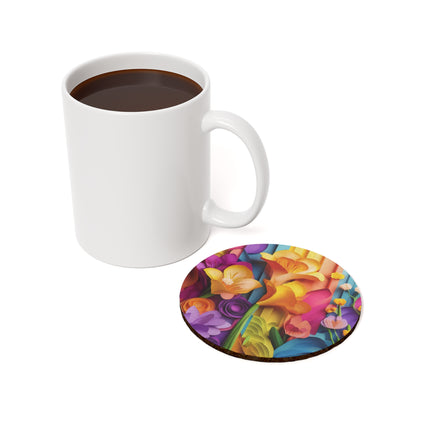 The Graceful Freesia Cork Back Coaster