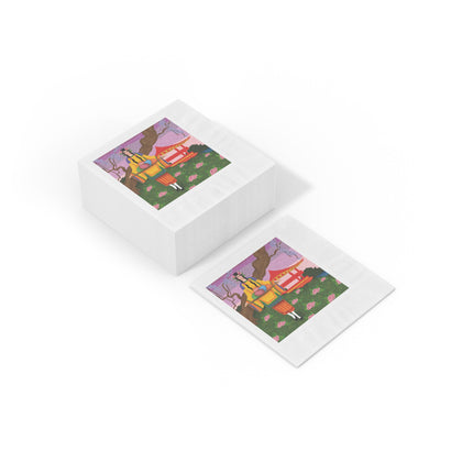 Elegance and Blooms White Coined Napkins