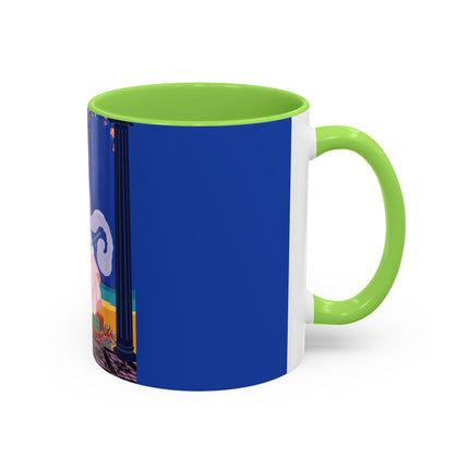 The Moonlit Promenade Colorful Mug (11oz, 15oz) – Blush Elegance, Coastal Romance & Art Deco Style