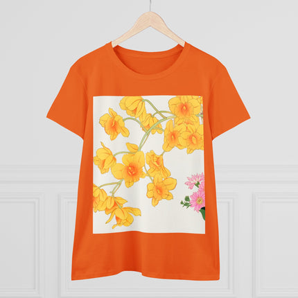 Golden Bow Orchid Women's Midweight Cotton Tee