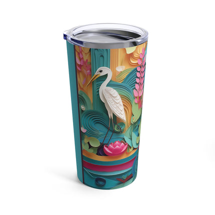 Elegant Egret Oasis Tumbler 20oz
