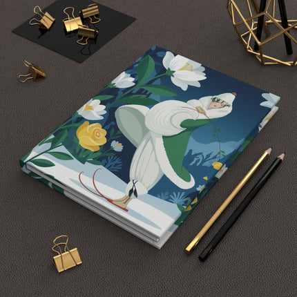 ❄️🌼 The Lady Of The Winter Flower Garden Hardcover Journal – Art Deco Alpine Elegance