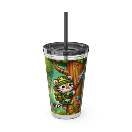 Stealthy Stripes Sunsplash Tumbler with Straw, 16oz