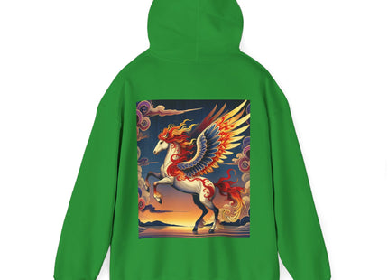 Flame-Winged Horse at Sunset – Heavy Blend™ Hooded Sweatshirt