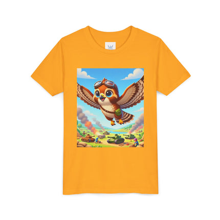 Red-Tailed Hawk in Battle Youth Short Sleeve Tee