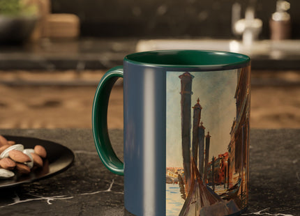 Gondola Moorings on the Grand Canal by John Singer Sargent Colorful Mugs (11oz, 15oz)