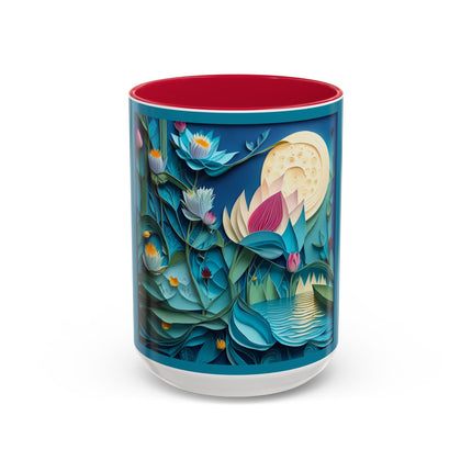 Ethereal Moonlit Lake Colorful Mugs (11oz, 15oz)