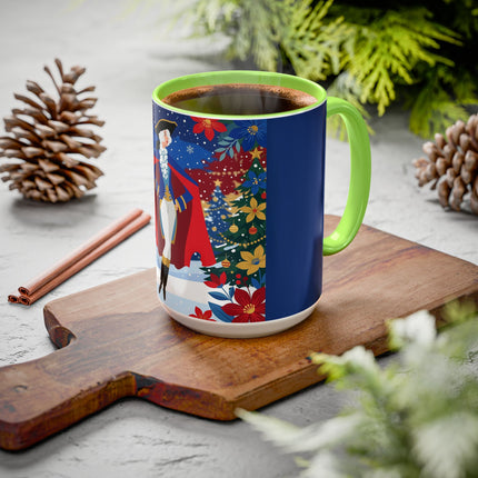🎭❄️ The Christmas Masquerade Lady Colorful Mug – Art Deco Holiday Fantasy