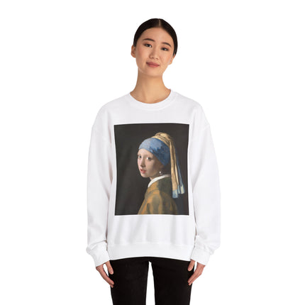Girl with a Pearl Earring by Johannes Vermeer Heavy Blend™ Crewneck Sweatshirt