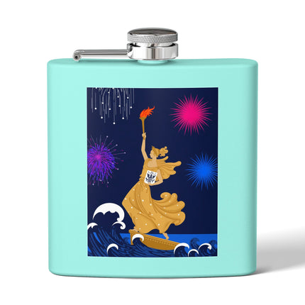 Liberty's Triumph Stainless Steel Flask – Art Deco Glory & Triumphant Spirit