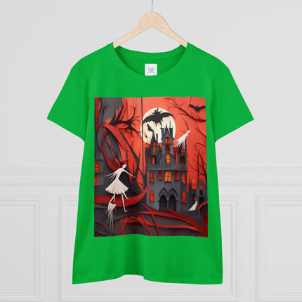 Halloween Night Scene Women's Midweight Cotton Tee