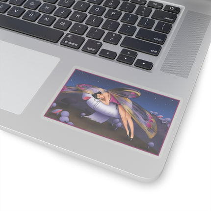 Slumbering Fairy on the Mushroom Kiss-Cut Stickers (4 Sizes)
