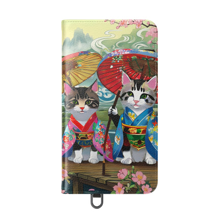 🌸🐱 Kimono Kitties Flip Case – Whimsical Elegance & Storybook Charm