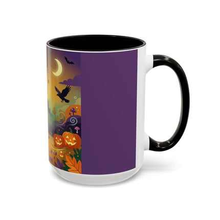 🌙🎃 The Scarecrow Of Haunted Hollow Colorful Mug – Whimsical Halloween Mystery