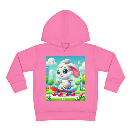 Skateboard Bunny Adventure Toddler Pullover Fleece Hoodie