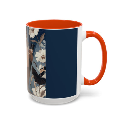 🌸✨ The Midnight Magnolia Masquerade Colorful Mug – Art Deco Nocturne