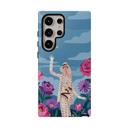 🌺👒 The Grand Flower Promenade Phone Case – Art Deco Fashion Illustration