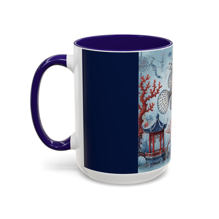 Lionfish & Lantern Colorful Mug – Mystical Ocean & Asian Harmony