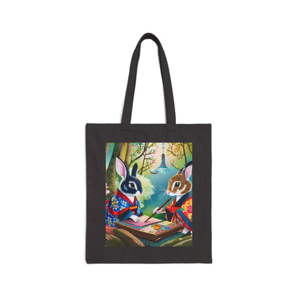 Fairy Animals Writing Wishes Cotton Canvas Tote Bag
