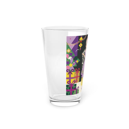 🎁✨ The Lavender Christmas Masquerade Pint Glass – Art Deco Holiday Fantasy
