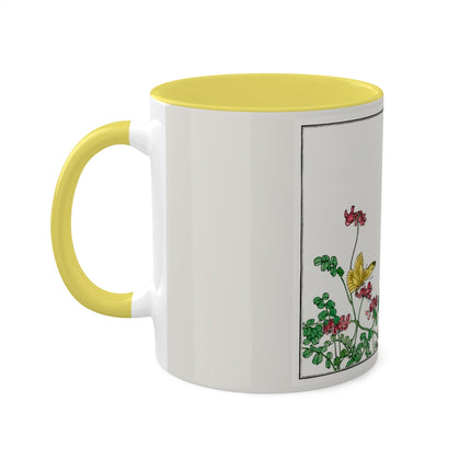 Butterflies and flower illustration by Morimoto Toko Colorful Mugs, 11oz