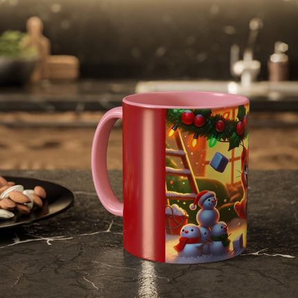 Naughty or Nice Kitten Christmas Colorful Mugs (11oz, 15oz)