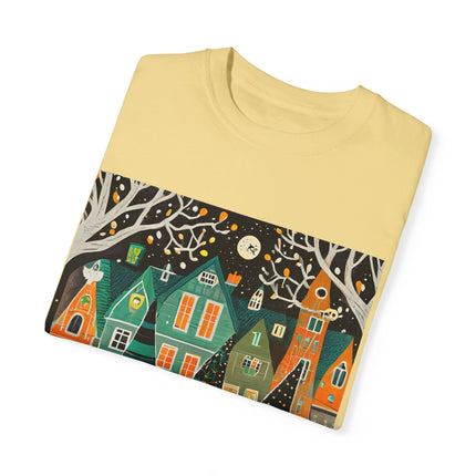 Night of the Trick-or-Treating Owlets Unisex Garment-Dyed T-shirt