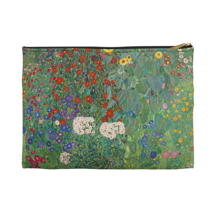Farm Garden with Sunflowers Accessory Pouch – Gustav Klimt Floral Art Bag