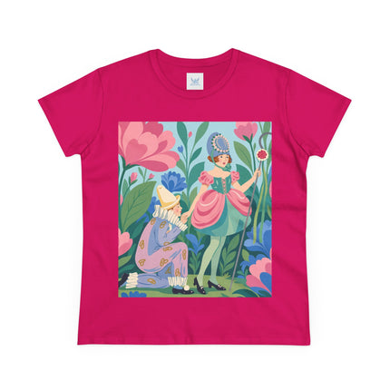 🌸🎭 The Garden Masquerade Cotton Tee – Art Deco Floral Whimsy