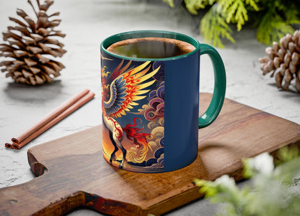 Flame-Winged Horse at Sunset Colorful Mugs (11oz, 15oz)