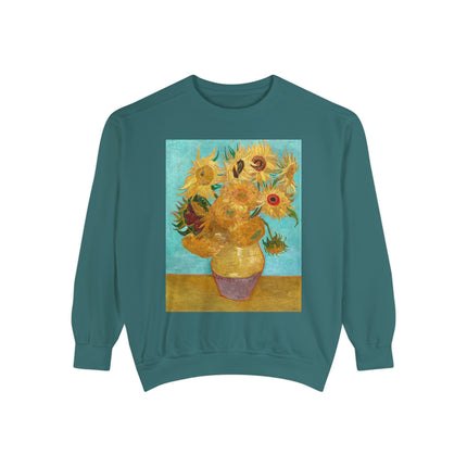 Vase with Twelve Sunflowers by Vincent Van Gogh Unisex Garment-Dyed Sweatshirt
