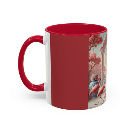 Petals, Porcelain, and Flamingos Colorful Mugs (11oz, 15oz)