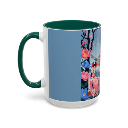 The Ladies Of The Enchanted Hammock Colorful Mugs – Art Deco Whimsical Garden Elegance