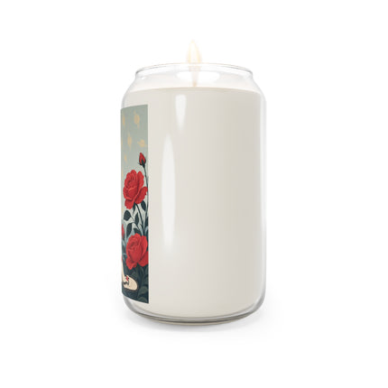 🌹🤍 The Lady Of The Scarlet Rose Garden Scented Soy Candle – Art Deco Floral Elegance