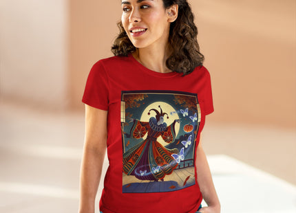 Court Magician with Ghost Butterflies Women's Midweight Cotton Tee