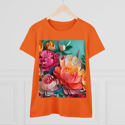 Peonies in Full Bloom Women's Midweight Cotton Tee
