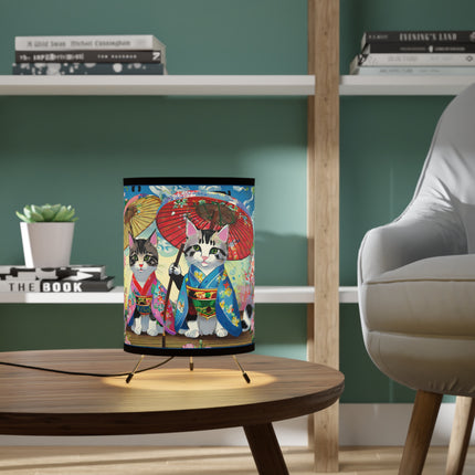 Kimono Kitties Tripod Lamp