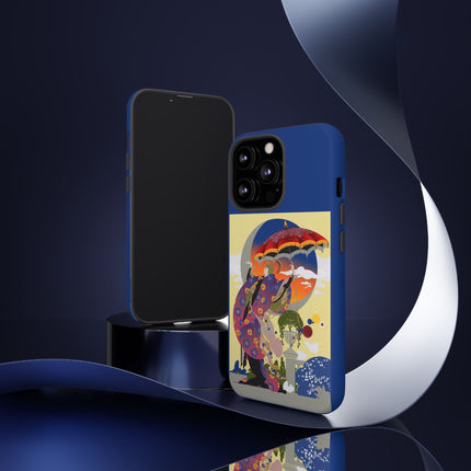 Parasol Sunset Geisha Phone Case – Elegant Twilight Grace