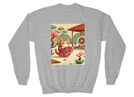 Archer Kitten in the Zen Garden Youth Crewneck Sweatshirt