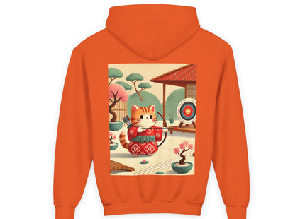 Archer Kitten in the Zen Garden Youth Heavy Blend Hooded Sweatshirt