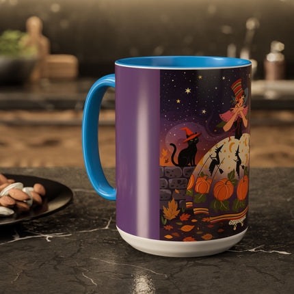 🎃🌙 The Pumpkin Moon Dress Colorful Mug – Whimsical Halloween Fashion