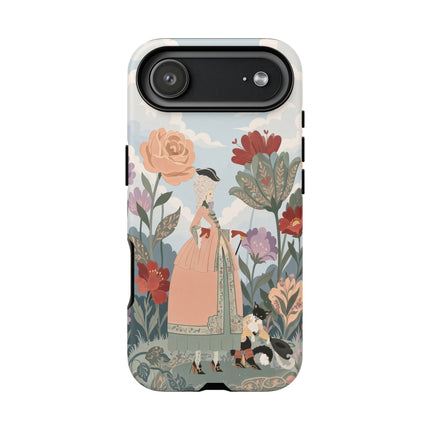 🌹🐈 The Lady And Puss In Boots Phone Case – Art Deco Floral Whimsy
