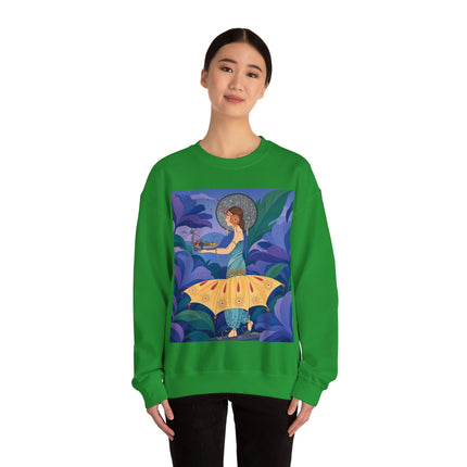🦋🌿 The Butterfly Garden Offering Crewneck Sweatshirt – Art Deco Botanical Fantasy