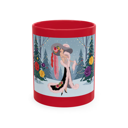 🏮🎄 The Winter Lantern Celebration Ceramic Mug – Art Deco Asian Christmas Elegance