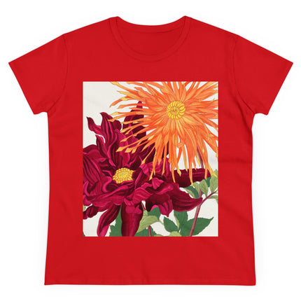 Dahlia Flower by Tanigami Kônan Women's Midweight Cotton Tee