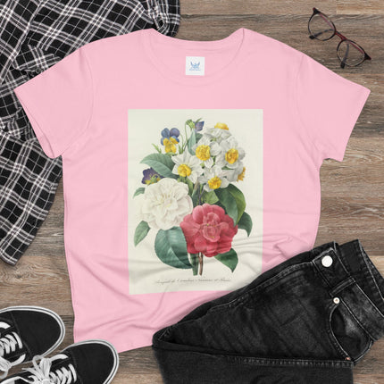 Choix des plus belles fleurs, Plate 015 by Pierre Joseph Redouté Women's Midweight Cotton Tee